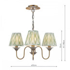 LYD0363-IKA2624 Lydian 3 Light Pendant Antique Bronze With Shade
