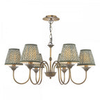 LYD0663-EST2624 Lydian 6 Light Pendant Antique Bronze With Shade