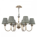 LYD0663-EST2624 Lydian 6 Light Pendant Antique Bronze With Shade