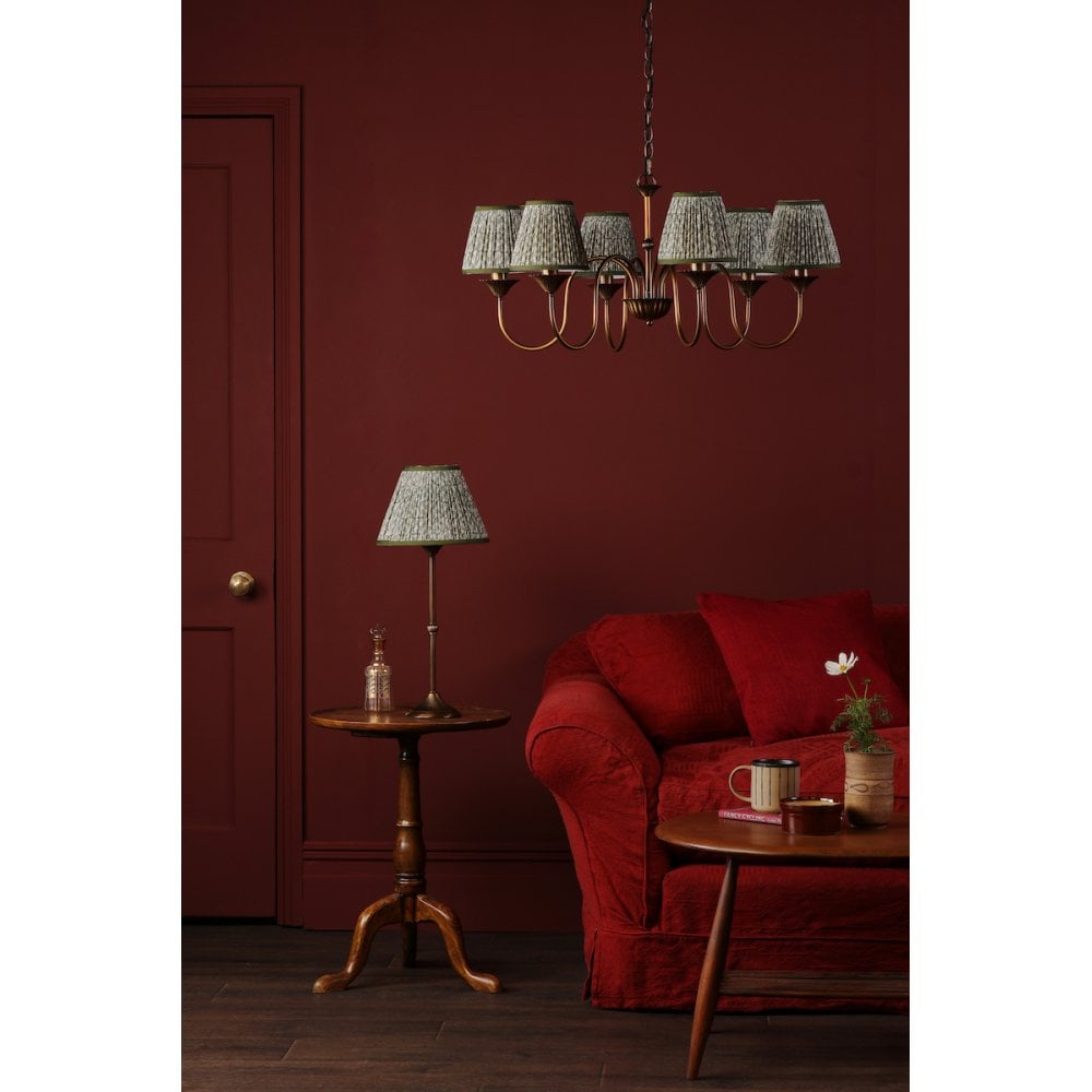 LYD0663-EST2624 Lydian 6 Light Pendant Antique Bronze With Shade