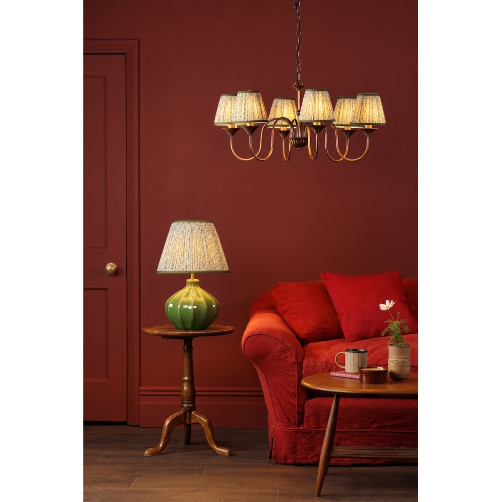 LYD0663-EST2624 Lydian 6 Light Pendant Antique Bronze With Shade