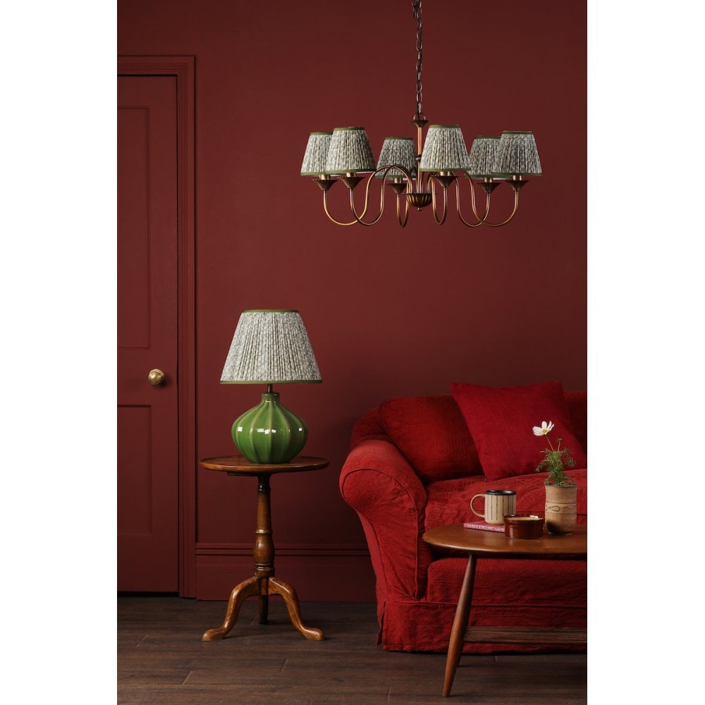 LYD0663-EST2624 Lydian 6 Light Pendant Antique Bronze With Shade