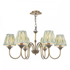 LYD0663-IKA2624 Lydian 6 Light Pendant Antique Bronze With Shade