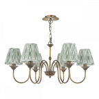 LYD0663-IKA2624 Lydian 6 Light Pendant Antique Bronze With Shade