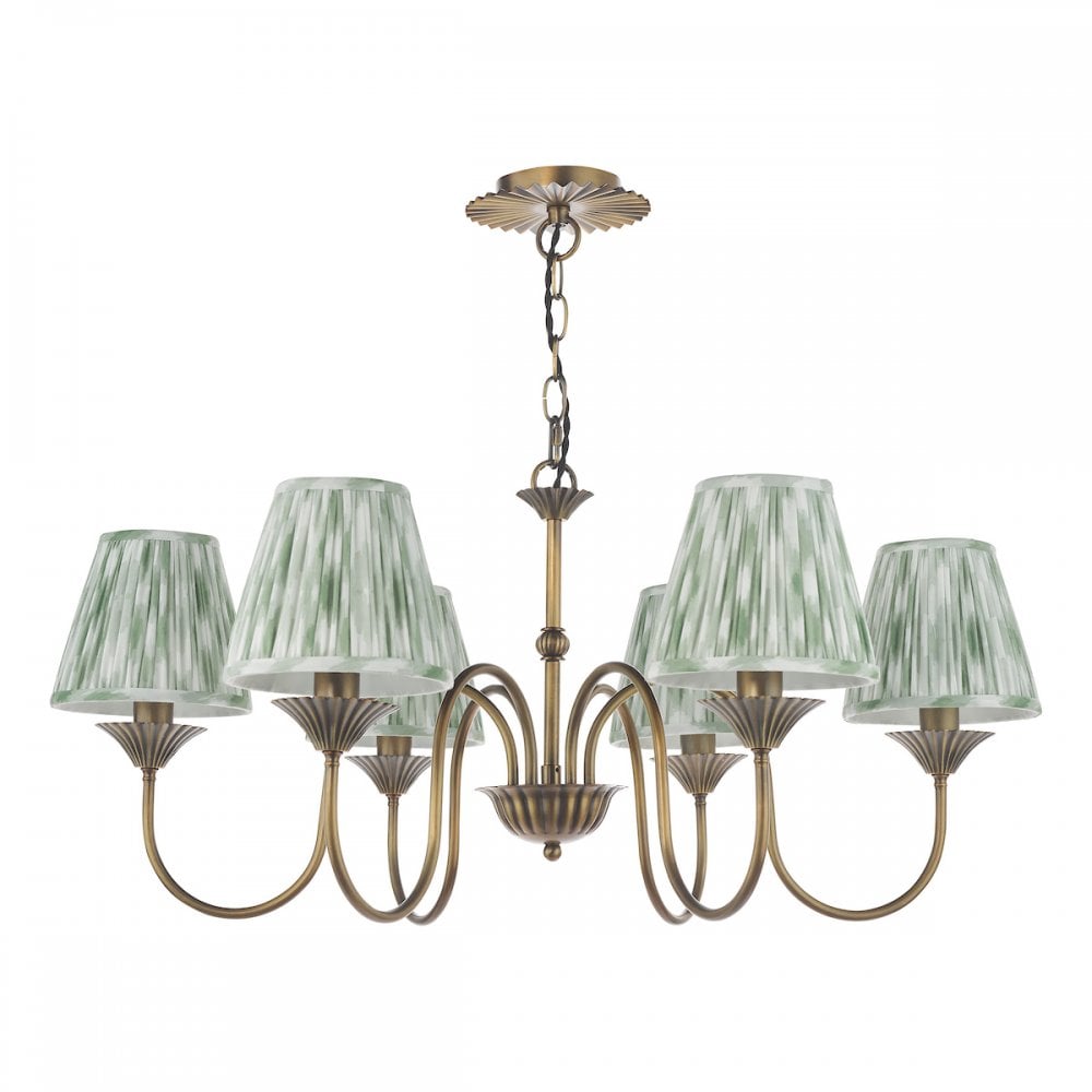 LYD0663-IKA2624 Lydian 6 Light Pendant Antique Bronze With Shade