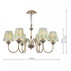 LYD0663-IKA2624 Lydian 6 Light Pendant Antique Bronze With Shade
