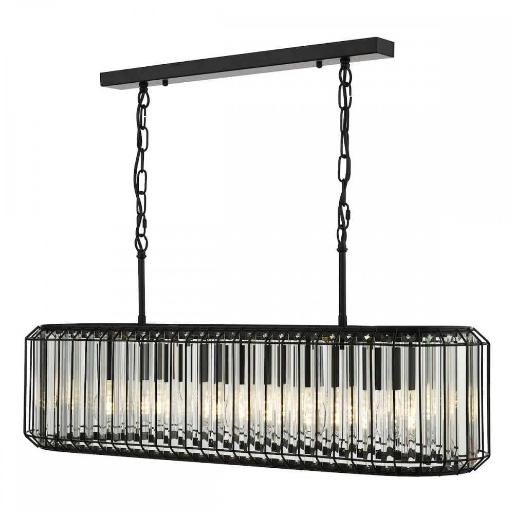 NAE0522 Naeva 5 Light Pendant Matt Black and Crystal