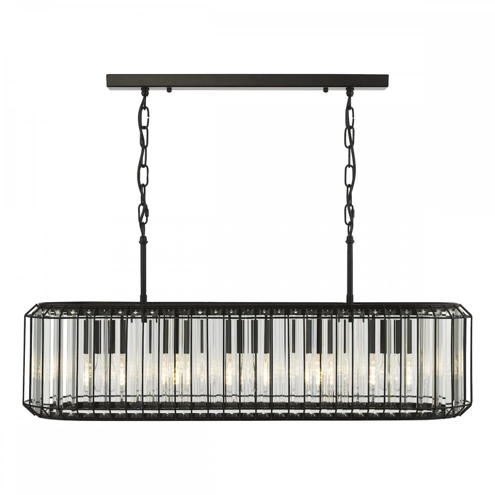 NAE0522 Naeva 5 Light Pendant Matt Black and Crystal