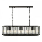 NAE0522 Naeva 5 Light Pendant Matt Black and Crystal