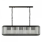 NAE0522 Naeva 5 Light Pendant Matt Black and Crystal