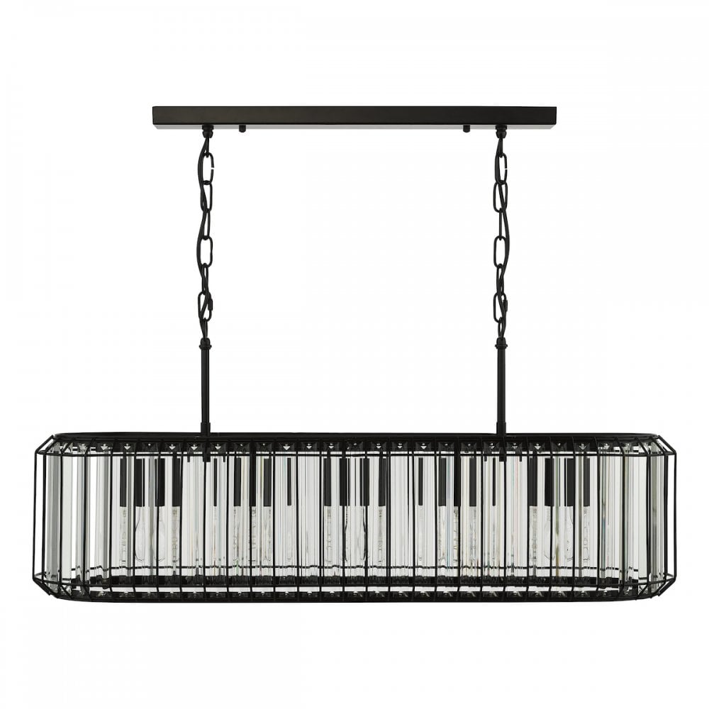 NAE0522 Naeva 5 Light Pendant Matt Black and Crystal