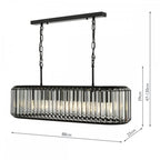 NAE0522 Naeva 5 Light Pendant Matt Black and Crystal