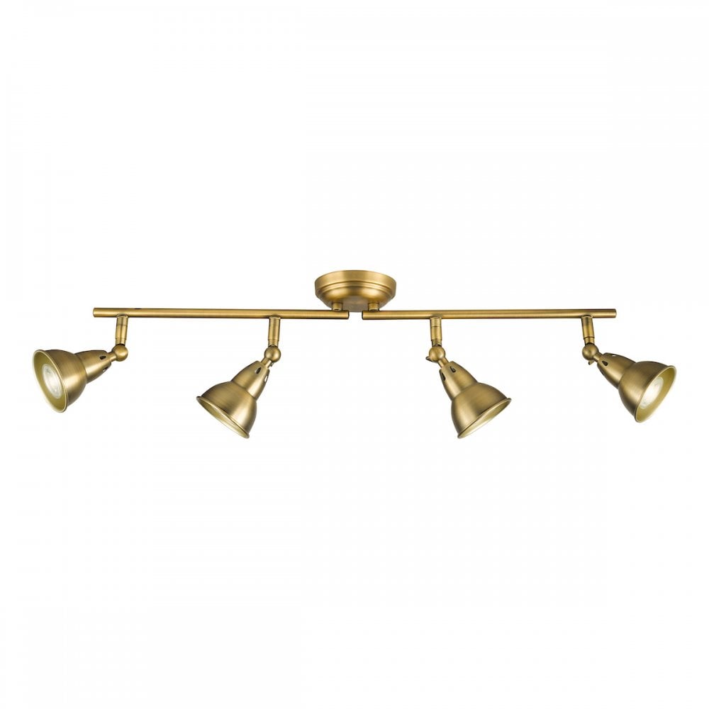 NAT8442 Nathaniel 4 Light Bar Spotlight Aged Brass
