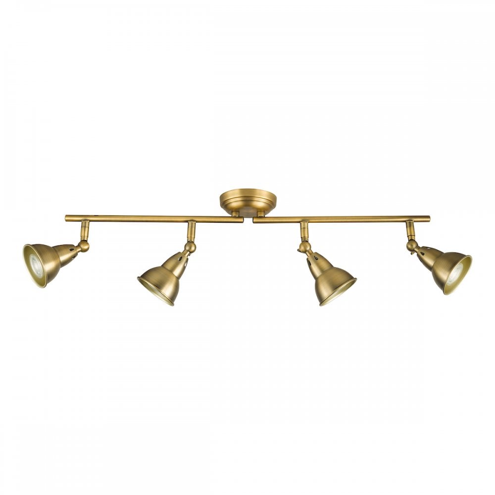 NAT8442 Nathaniel 4 Light Bar Spotlight Aged Brass