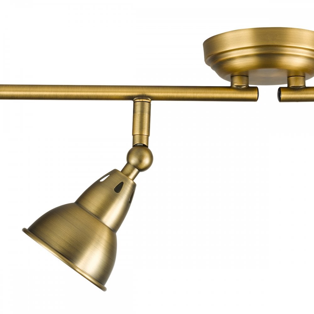 NAT8442 Nathaniel 4 Light Bar Spotlight Aged Brass