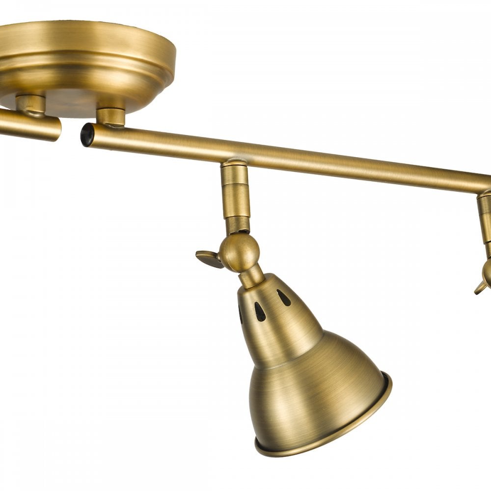 NAT8442 Nathaniel 4 Light Bar Spotlight Aged Brass