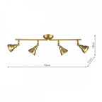 NAT8442 Nathaniel 4 Light Bar Spotlight Aged Brass