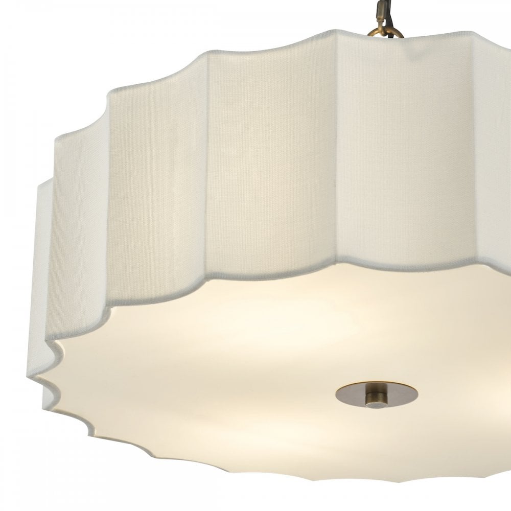 NOU0363 Noura 3 Light Pendant Ivory and Antique Bronze
