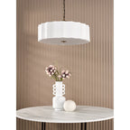 NOU0363 Noura 3 Light Pendant Ivory and Antique Bronze