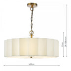 NOU0363 Noura 3 Light Pendant Ivory and Antique Bronze