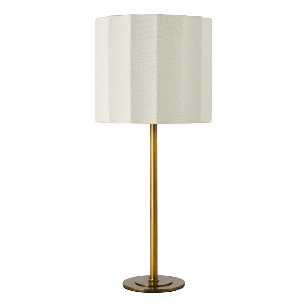 NOU4263 Noura Table Lamp Antique Bronze and Ivory With Shade