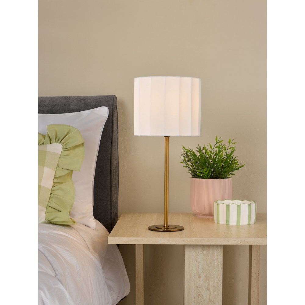 NOU4263 Noura Table Lamp Antique Bronze and Ivory With Shade