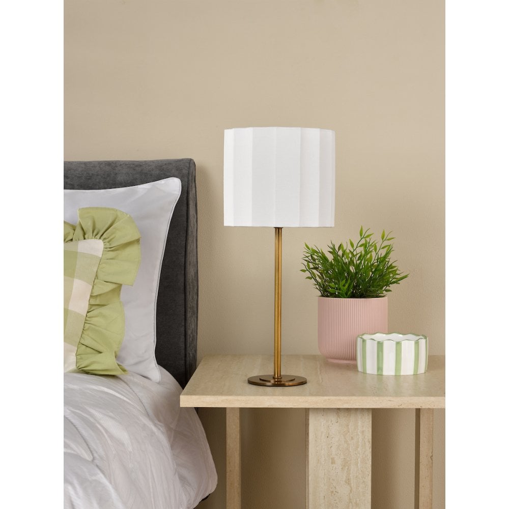 NOU4263 Noura Table Lamp Antique Bronze and Ivory With Shade
