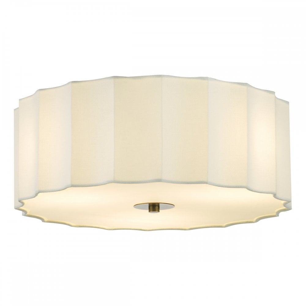 NOU5263 Noura 3 Light Flush Ivory and White