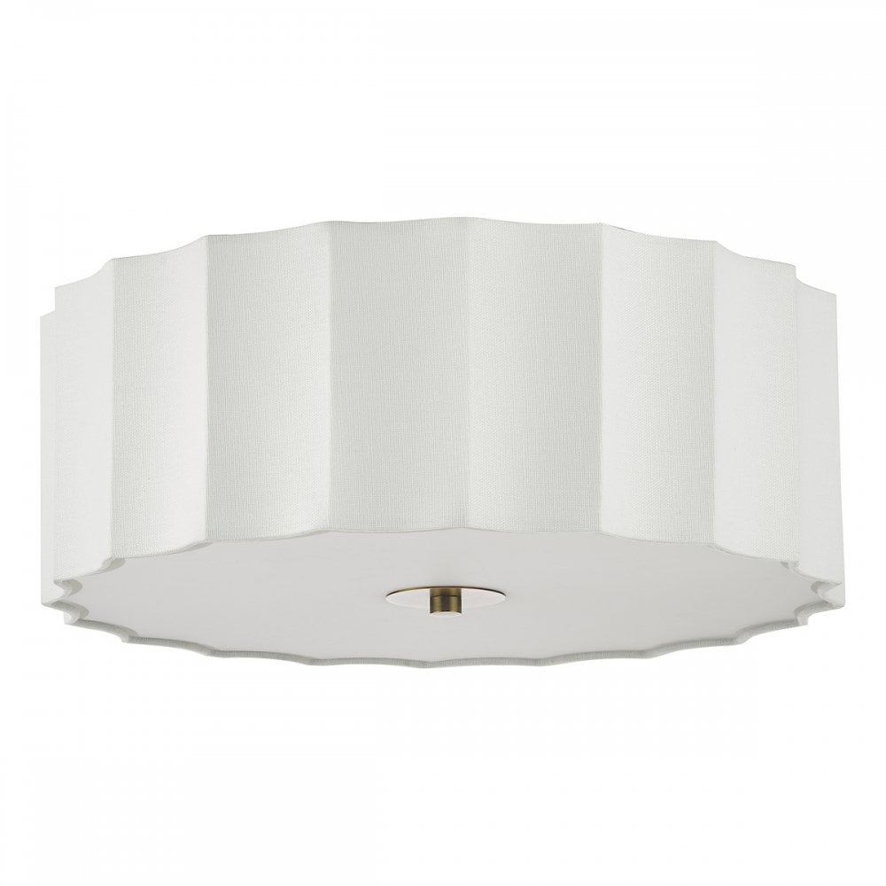NOU5263 Noura 3 Light Flush Ivory and White