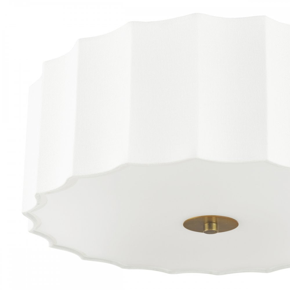 NOU5263 Noura 3 Light Flush Ivory and White