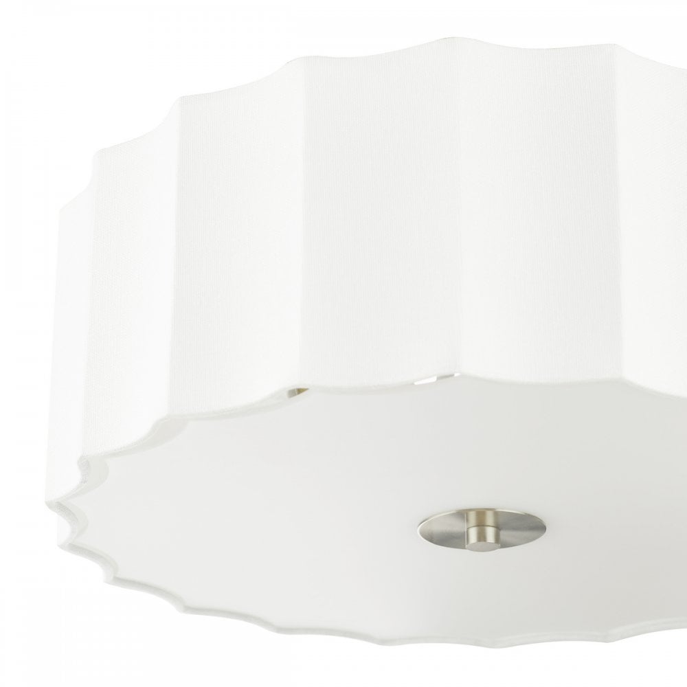 NOU5263 Noura 3 Light Flush Ivory and White