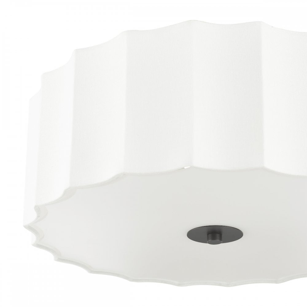 NOU5263 Noura 3 Light Flush Ivory and White