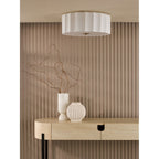 NOU5263 Noura 3 Light Flush Ivory and White