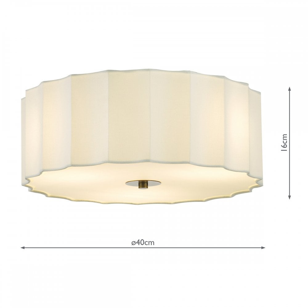 NOU5263 Noura 3 Light Flush Ivory and White