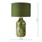 NUR4224 Nuria Table Lamp Green Art Glass and Polished Chrome With Shade