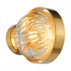 OPH0735 Ophira Wall Light Antique Gold and Amber Ribbed Glass