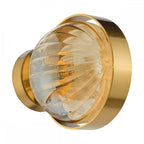 OPH0735 Ophira Wall Light Antique Gold and Amber Ribbed Glass
