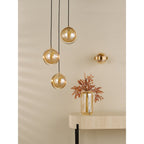 OPH0735 Ophira Wall Light Antique Gold and Amber Ribbed Glass