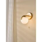 ORL0735 Orlena Wall Light Satin Gold and Opal Glass