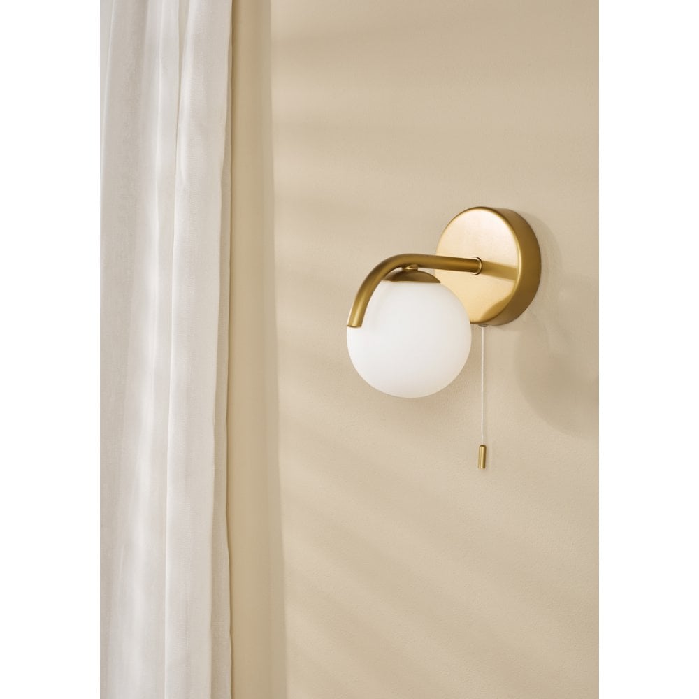 ORL0735 Orlena Wall Light Satin Gold and Opal Glass