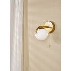 ORL0735 Orlena Wall Light Satin Gold and Opal Glass