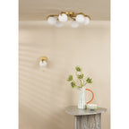 ORL0735 Orlena Wall Light Satin Gold and Opal Glass