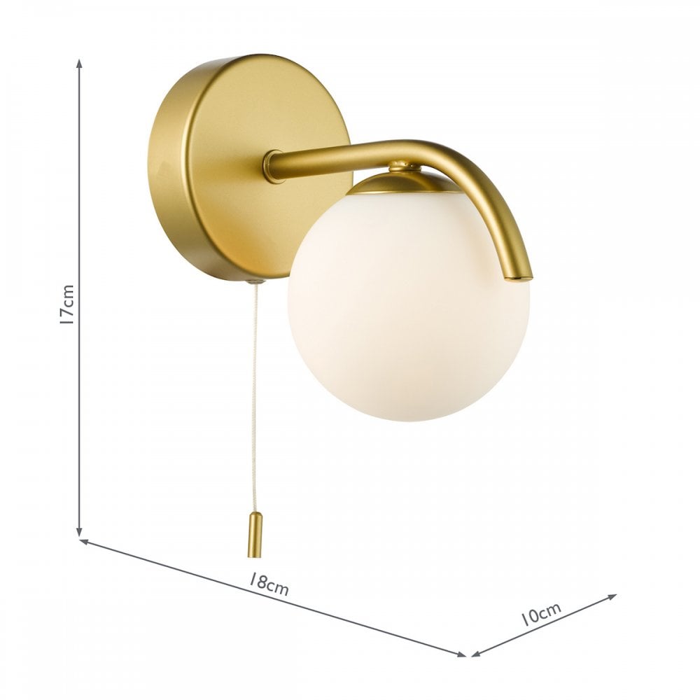 ORL0735 Orlena Wall Light Satin Gold and Opal Glass