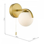 ORL0735 Orlena Wall Light Satin Gold and Opal Glass