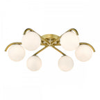 ORL6435 Orlena 6 Light Flush Satin Gold and Opal Glass