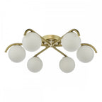 ORL6435 Orlena 6 Light Flush Satin Gold and Opal Glass