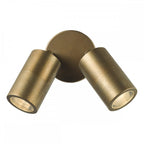 ORT0975 Ortega 2 Light Outdoor Wall Light Aged Brass and Glass IP65