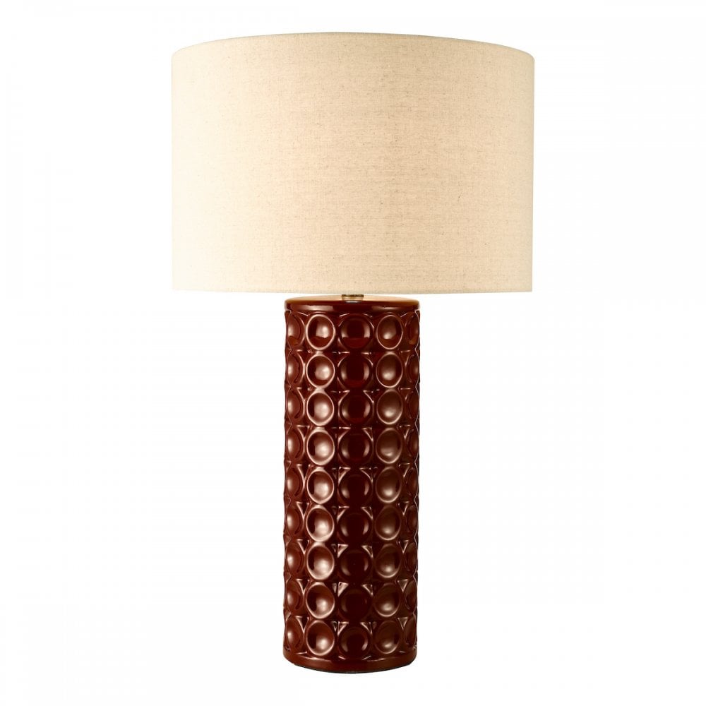 RAJ4225 Raja Table Lamp Red and Antique Bronze With Shade