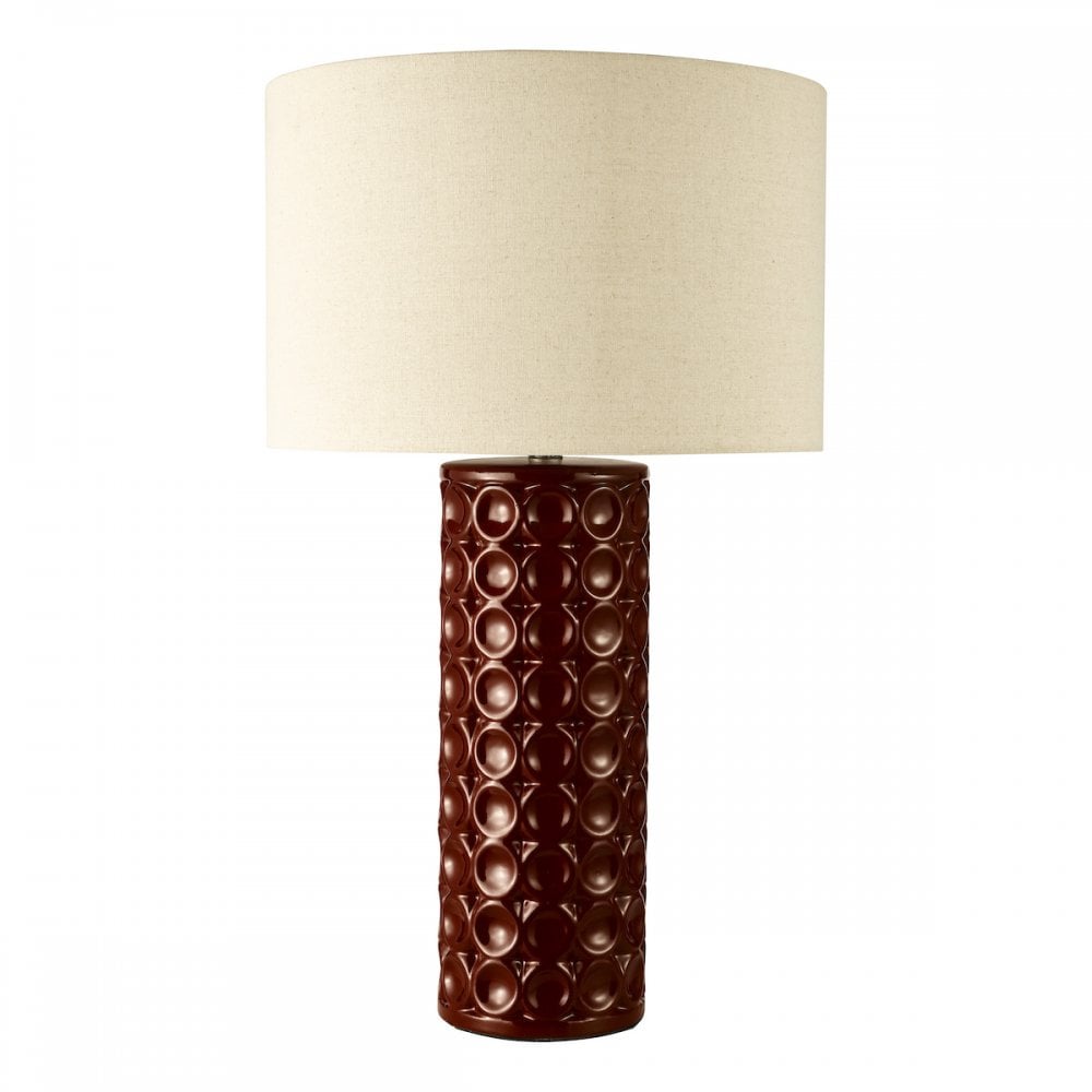 RAJ4225 Raja Table Lamp Red and Antique Bronze With Shade