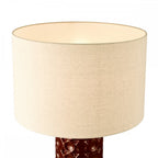 RAJ4225 Raja Table Lamp Red and Antique Bronze With Shade